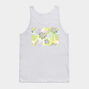 Violet, pink, green, light blue and yellow floral design Tank Top